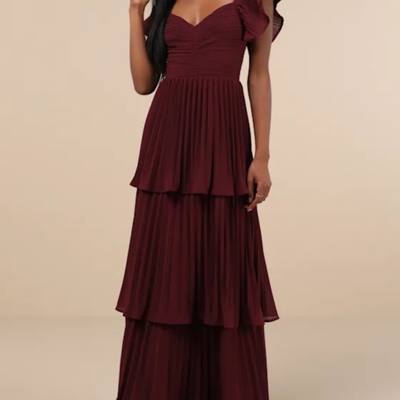 Pleated Purple Maxi Dress - Lulus Size S  **New With Tags** - Picture 2 of 8